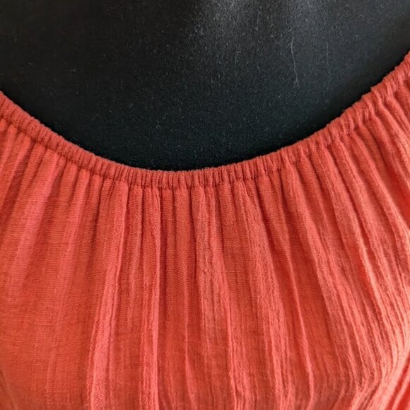 Indigo Rose Dress - Size 3X-, Shift Style, 3/4 Sleeve, Ruffle Detail,Knee Length - Picture 4 of 7